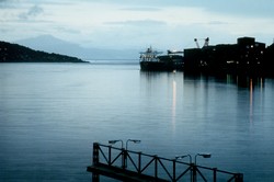 Narvik harbour from a window of the YH