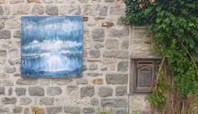 Knstlerdorf Barbizon, Grande Rue, Reproduktion eines Gemldes von Erika Gag