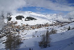 Les Deux Alpes - Ort von der Talabfahrt