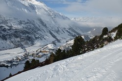 Obergurgl von der Skiroute Dorfmitte